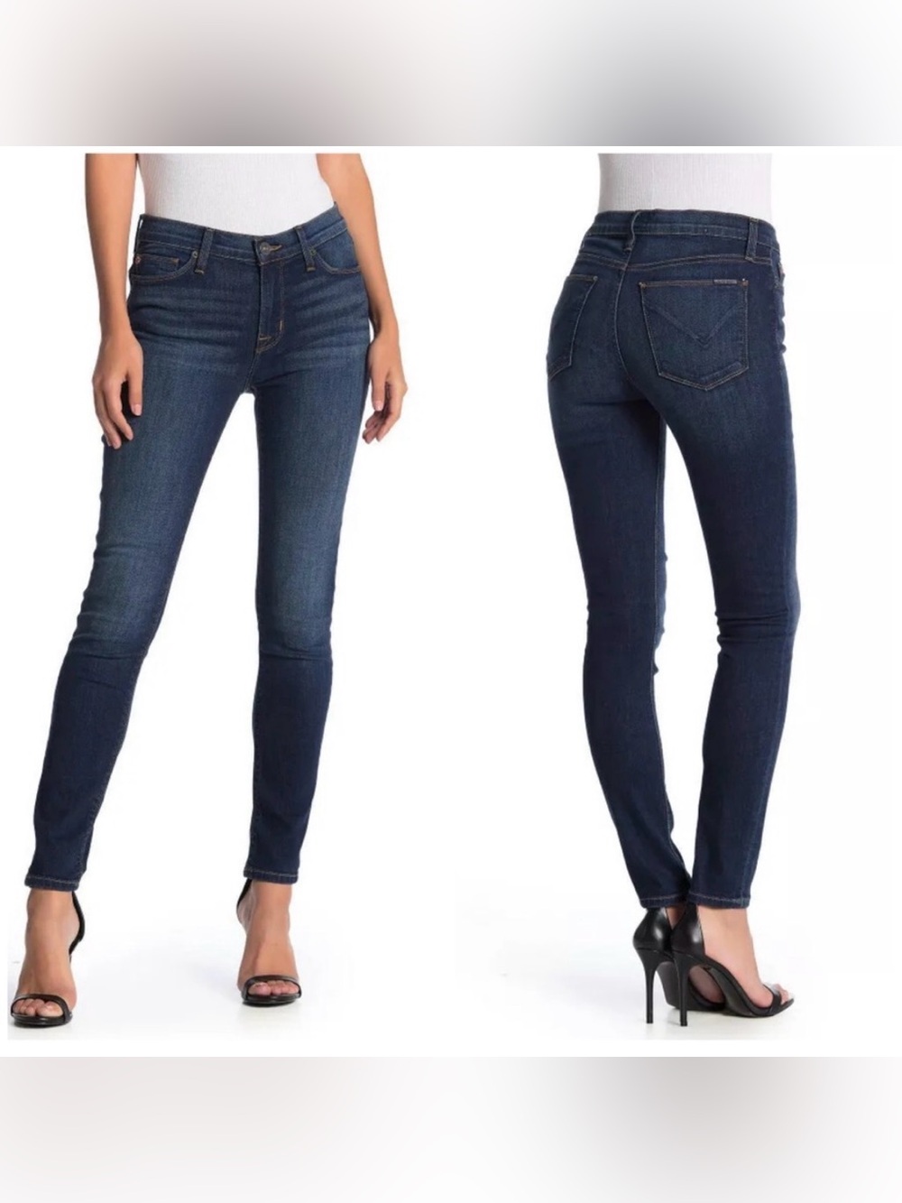 Hudson Jeans Natalie Mid Rise Skinny Jeans in Mortal Size 29